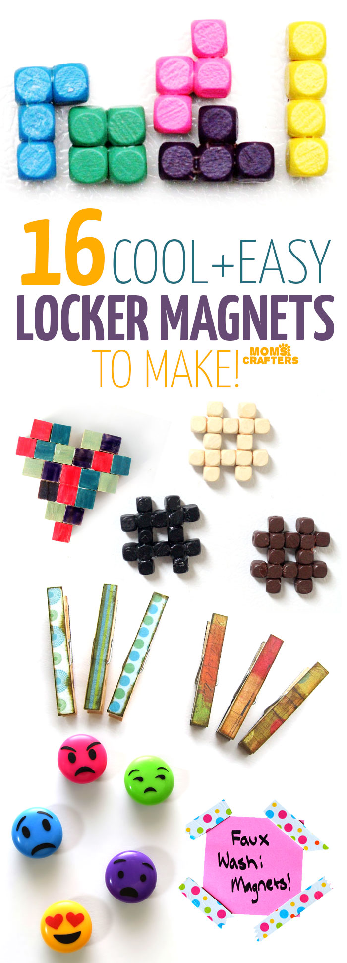 DIY Magnets for lockers and beyond * Moms and Crafters